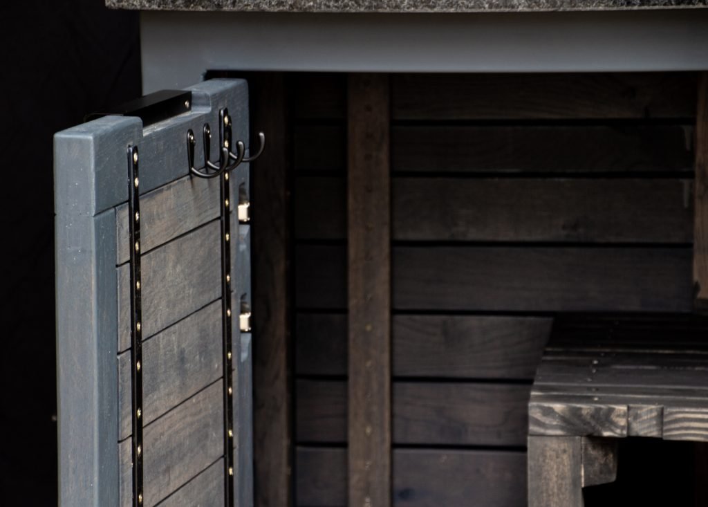 Grill soliod OAK table for kamado gray-13