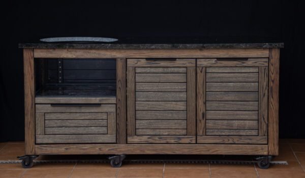 Kamado table "Solid Oak - Black-S" - Image 2
