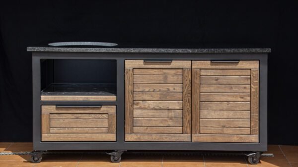 Kamado table "180 - Oak black/9005" - Image 2