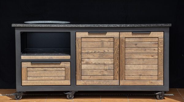 Kamado table "180 - Oak black/9005"