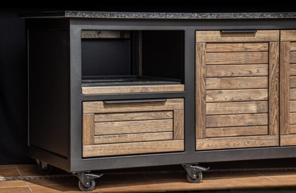 Kamado table "180 - Oak black/9005" - Image 7
