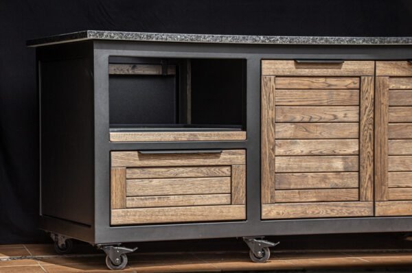 Kamado table "180 - Oak black/9005" - Image 3